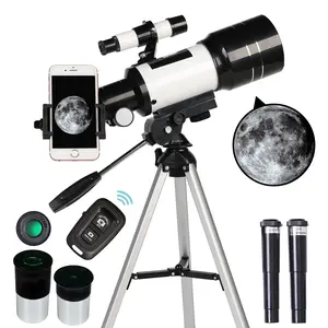 ToyerBee Telescope for Adults & Kids, 70mm Aperture Refractor (15X-150X) Portable Travel Telescope with Phone Adapter & Wireless Remote, Astronomy Beginners Gifts, Black