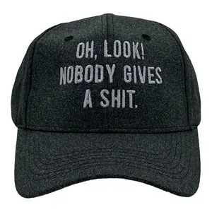 Oh Look Nobody Gives A Shit Hat Funny Sarcastic Novelty Baseball Cap Funny Hats Funny Sarcastic  Novelty Caps for Men Black - Oh Standard
