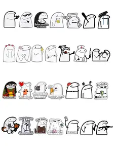 Cartoon Flork Enamel Pins Funny Simplified Figures Flork And Cat Cartoon Cute Characters Alloy Brooches Clip Lapel Backpack Badge Fashion Jewelry Accessories Gifts for Friends