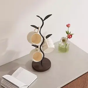 Modern Minimalist Tree Shaped Cup Holder Space Saving Wooden Desktop Organizer Desk Organizer Tidy Natural Wood Grain Effect No Electricity Needed Home Storage