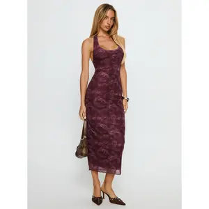 Datari Dress Tonal Paisley Plum