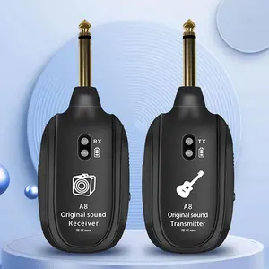 Wireless Guitar System, 1 Set Rechargeable Guitar Transmitter & Receiver, Low Latency Guitar Audio Receiver, Guitar Accessories for Live Performance, Studio Work