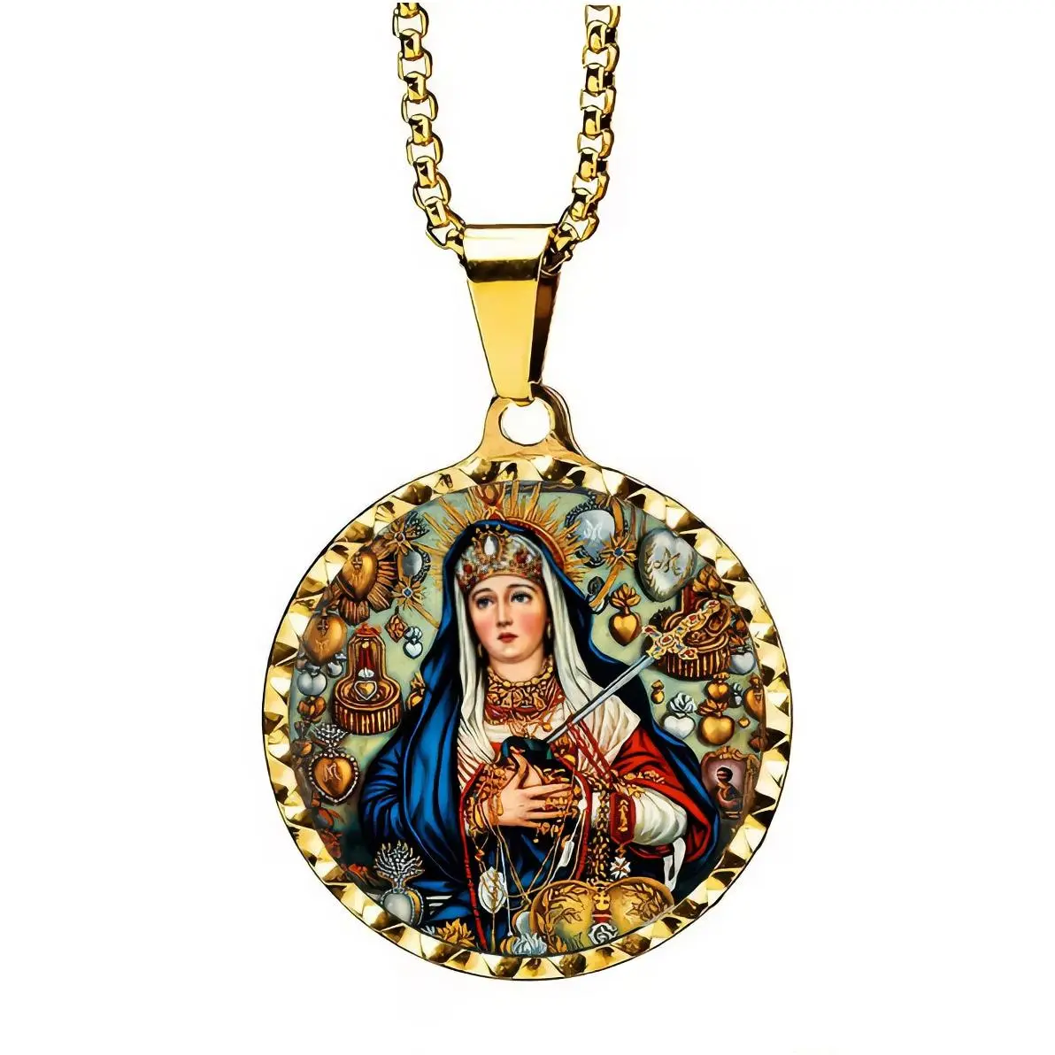 Ezili Freda Gold Pendant Necklace Elegant Inspirational Religious Jewelry Gift for Women Faith Jewelry