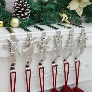 Reusable No-Damage Christmas Stocking Holder Hooks for Mantle Fireplace Xmas Hanger for Hanging Christmas Decoration Ornaments