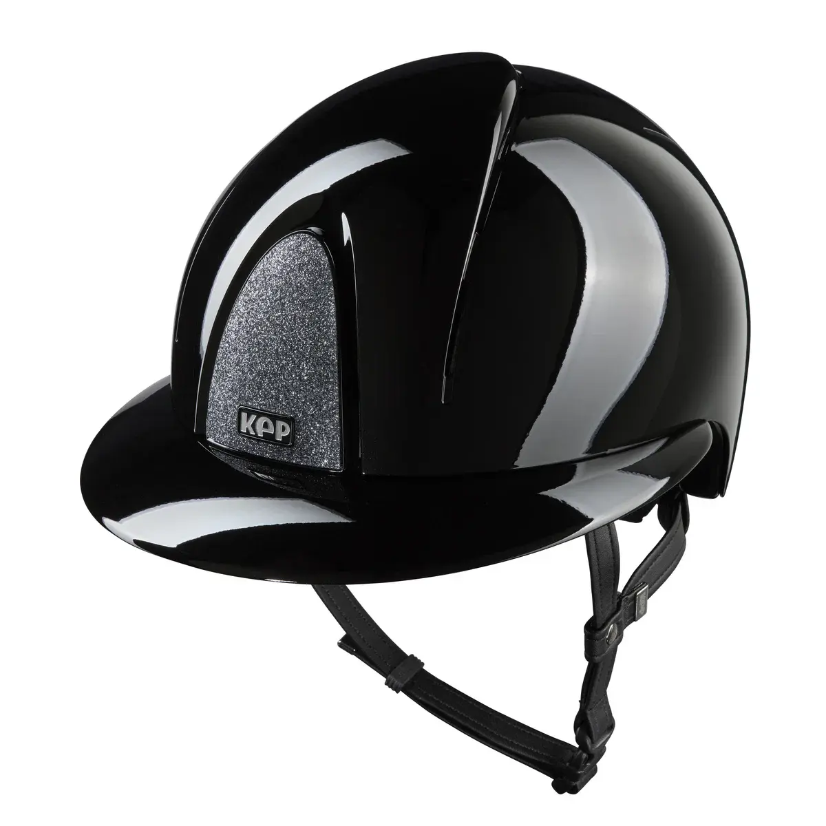 KEP Smart Nova Textile Black with Star Silver and Wide Polo Brim Helmet