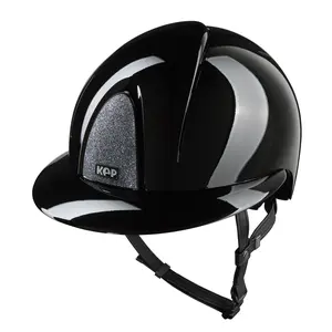 KEP Smart Nova Textile Black with Star Silver and Wide Polo Brim Helmet