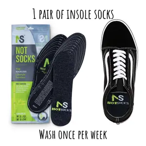 Sockless Insole Covers for Flats – No Show Shoe Liners | NotSocks™ (1-Pack)