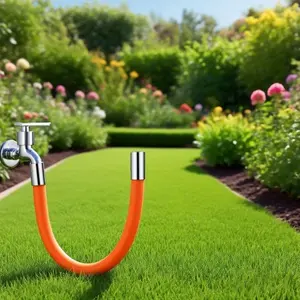 Rotating Garden Hose Faucet Extension Pipe with Anti-Splash Head - Durable Metal & PE, No Dead Angles, Easy Bend & Fix for Indoor/Outdoor Use, Gentle Irrigation Experience, Garden Hose Faucet, Outdoor Watering, Sleek Metallic Finish, Sturdy Construction