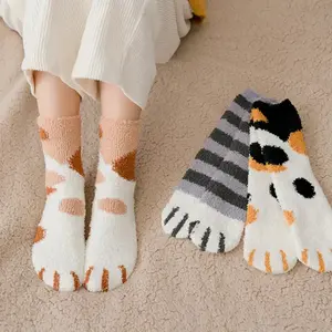 Plush Winter Cute Cat Paws Sock