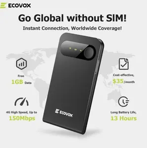 Portable Mini WiFi Hotspot High-Speed 4G Data Global Coverage SIM Card Free Travel WIFI Router Works in 150+ Countries with Free 1GB Data