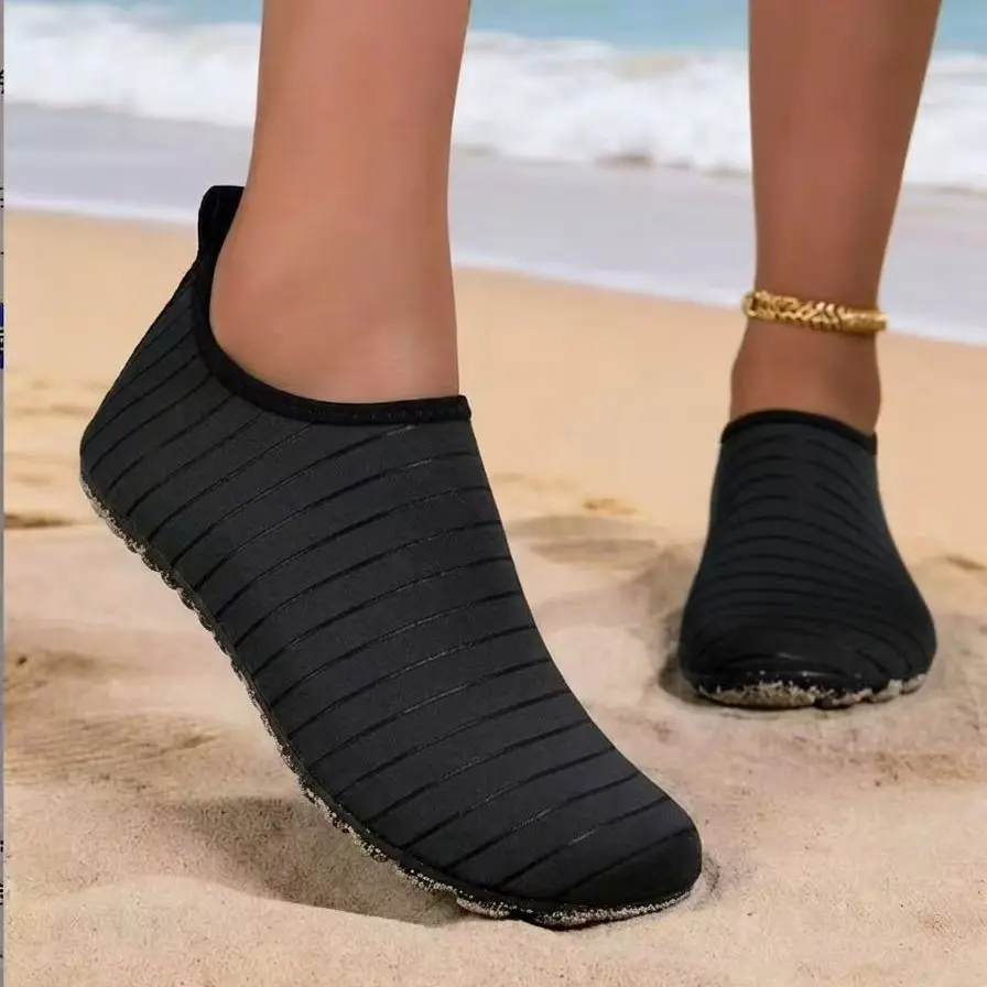 Women's Quick-Drying Water Shoes - Slip-On Barefoot Aqua Socks, Flexible Lightweight Fabric Swim Shoes for Beach, Kayak, Yoga