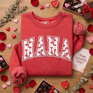 Valentines Mom Sweatshirt, Mama Heart Crewneck, Mom Love Sweater, Cute Women's Cupid Pullover, Trendy Mama Shirt, V-Day Sweatshirt