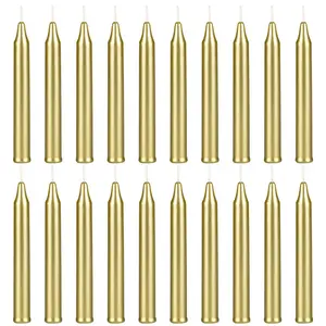 20 pcs Unscented Gold Exquisite Mini Taper Candle, 4 Inch Tall x 1/2 Inch Diameter, Supreme Chimes, Enchantment, Rituals, Casting Spells, Witchcraft, Wiccan, Metaphysical