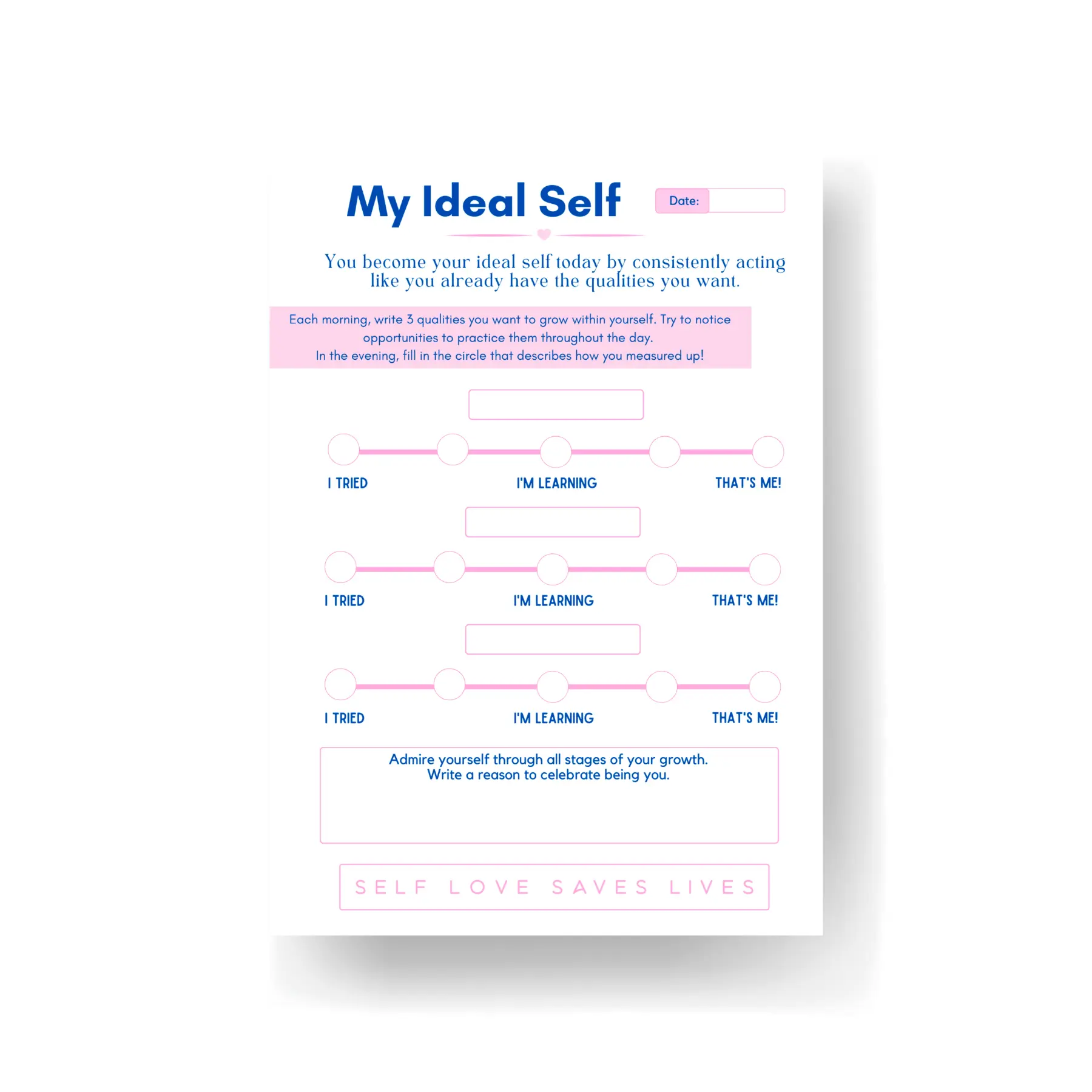 My Ideal Self Notepad