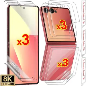 Hydrogel Film for Samsung Galaxy Z Flip 7 6 5 Inner+Front+Hinge+Back Screen Protector Anti-scratch Film for Galaxy ZFlip7 ZFlip6