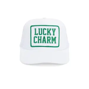 Friday Feelin Lucky Charm Trucker Hat in White Unisex