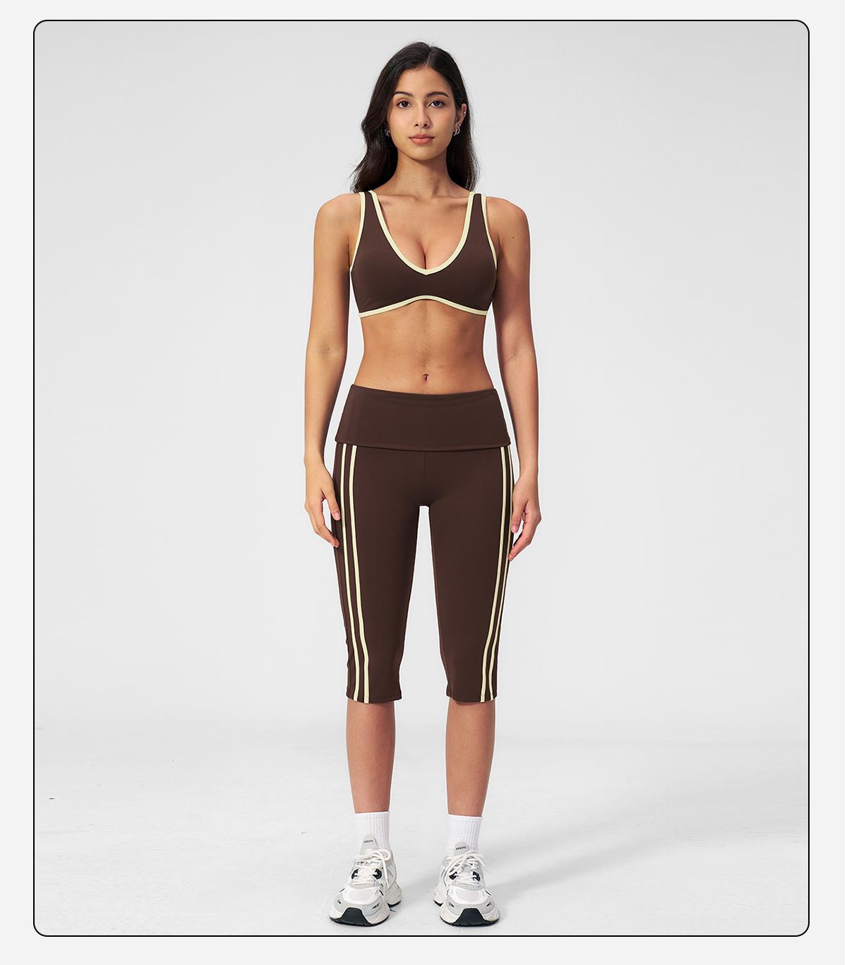 MFVIM Women's 2-Piece Matching Striped Workout Set - Color-Block Sports Bra & High-Waisted Shorts, Women's Gym Wear Ideal for Running & Outdoor Activities, Workout Sets For Women,back to school,back to school haul