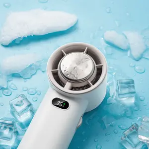 Handheld Cooling Fan, Handheld Fan Mini Air Conditioner Refrigeration Fan, Ice Cooling Mode with 3 Speed Wind, USB Rechargeable, Non-Slip & Flashlight - Handheld Cooling Fan Stay Cool Anywhere mini fan handheldfan