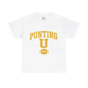 Punting U T-Shirt Comfortable Sports Tee Unisex Cotton Fabric Top Seamless Elastic Collar Menswear Streetwear