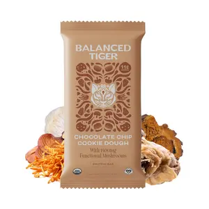 Organic Functional Mushroom Protein Bars | Full Dose (1500mg) Lions Mane, Chaga, Reishi & Cordyceps Bars | Vegan | Cookie Dough Flavor