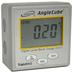 iGaging Portable Digital Angle Gauge - Magnetic Base, Aluminum Construction, Digital Display with Large Screen