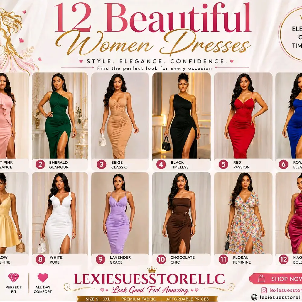 12 random  shein dress/selman rób