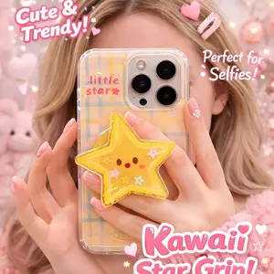 Magnetic Phone Grip Stand Cute Cartoon Starfish Design Compatible with MagSafe Finger Ring Holder for iPhone Lightweight Phone Stand