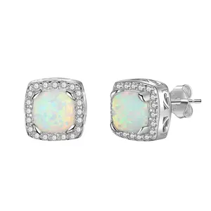 Loveden Elegant Opal Stud Earring Hypoallergenic White Opal Earring For Women & Men Opal Jewelry Accessories Valentines Gift