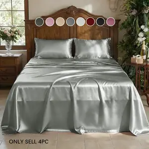 Luxurious Satin Bed Sheet Set, Ultra Soft & Breathable Fabric, Ideal for Comfortable Sleep, Perfect Gift for Home Decor Enthusiasts