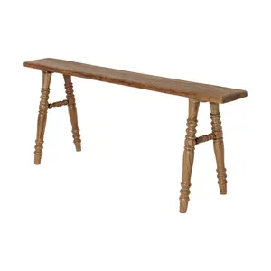 Ember Narrow Solid Wood Turned-Leg Bench