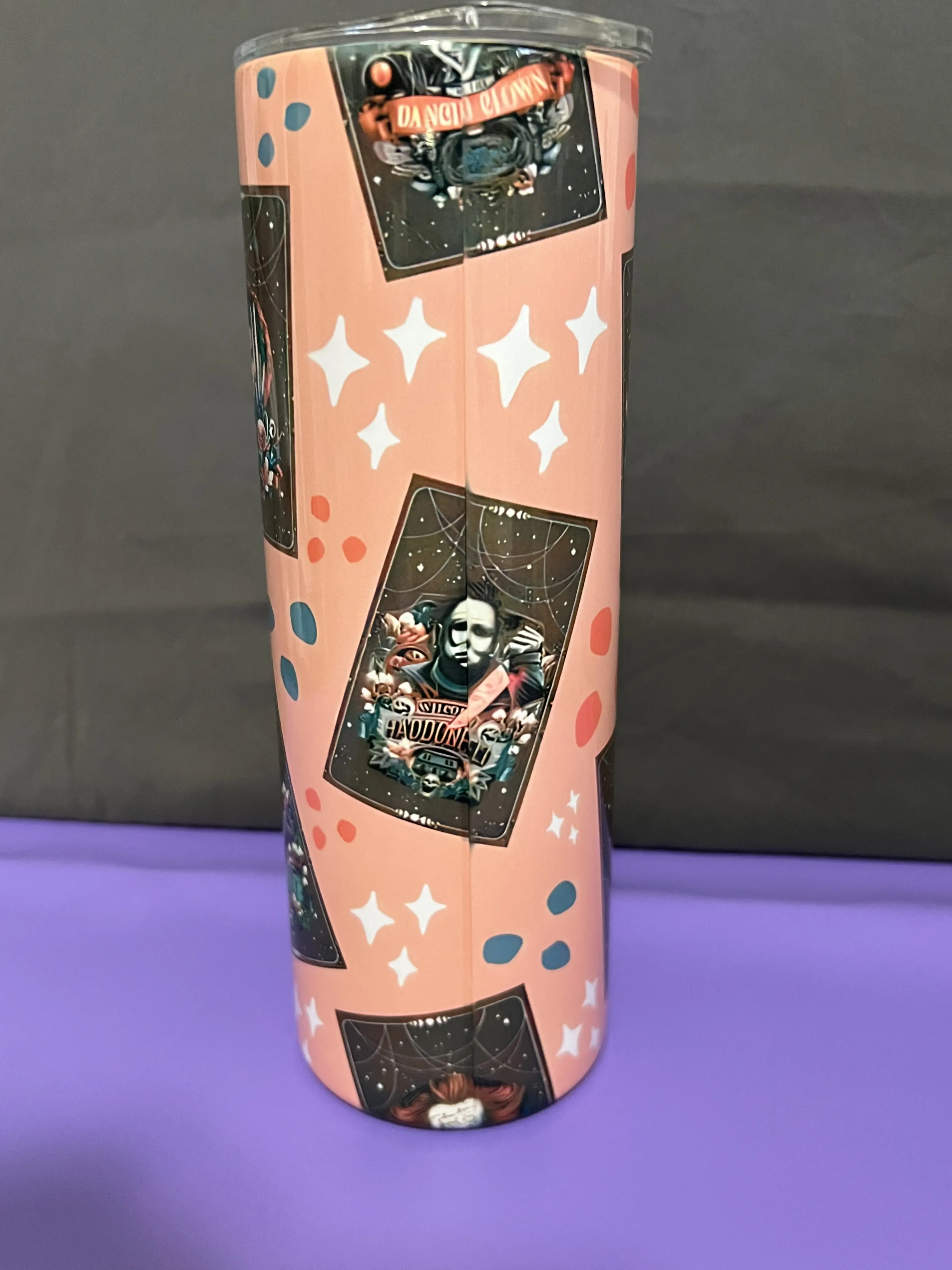 Peach Tarot Horror Tumbler