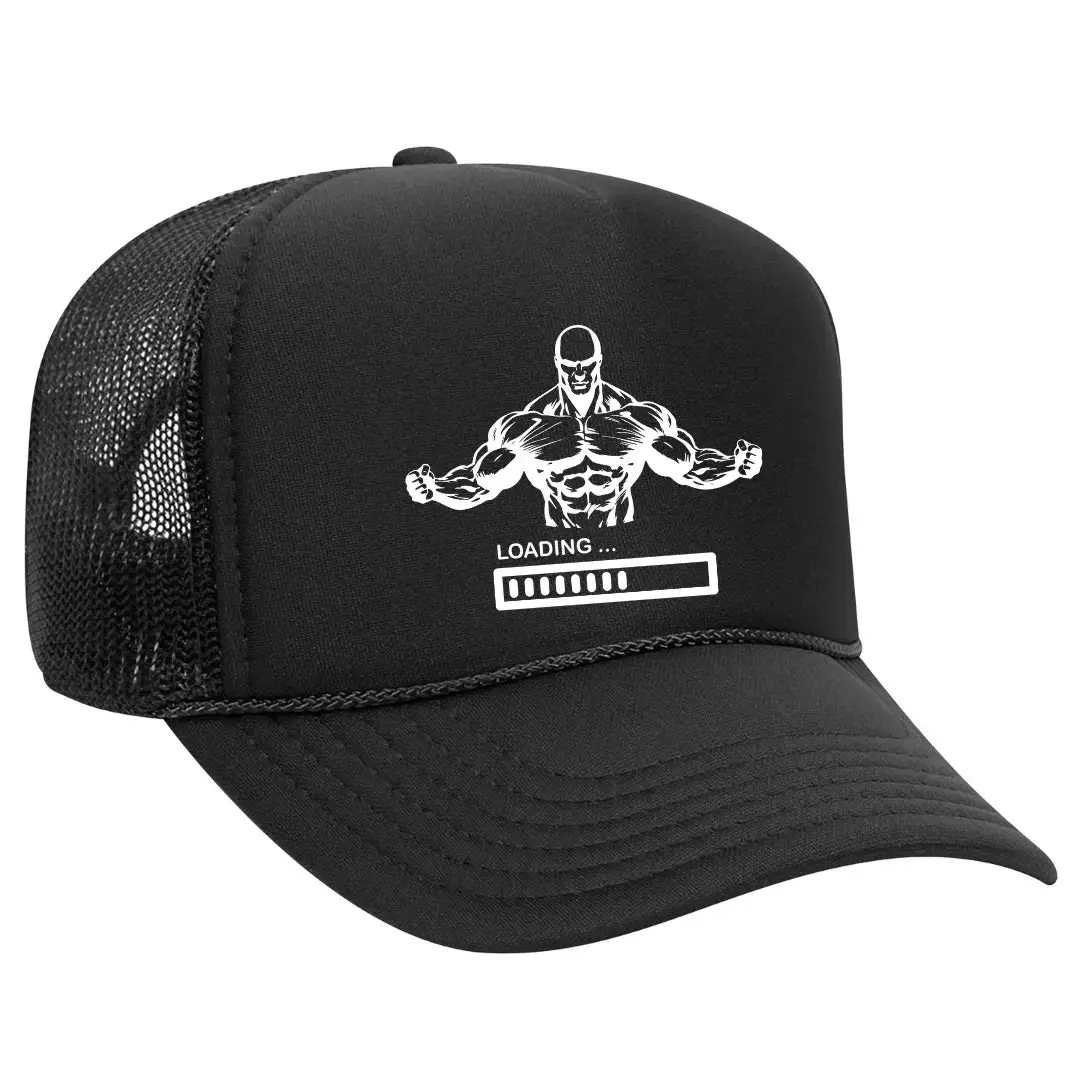 Black Threadz Mesh Back Gym Trucker Hat - Sturdy, Flexible Fitted Universal Mesh Fabric Hat for Adult Males, Sweat-Absorbent Built-in Band, 1 Size, Biking, Martial Arts Outdoor Accessory