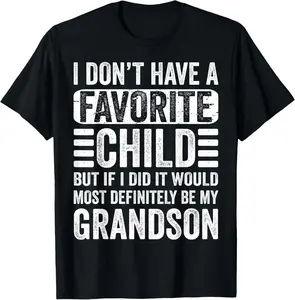 100% Cotton Favorite  Most Definitely My Grandson Funny Grandparent T-Shirt