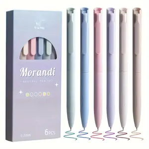 6/12/24pcs Morandi-coloured ballpoint pens with 0.5mm fine tips, Pen Set, ideal for note-taking and writing. Perfect office and study supplies, birthday presents, Christmas, Halloween, New Year gifts, and presents for friends! Easter gifts.