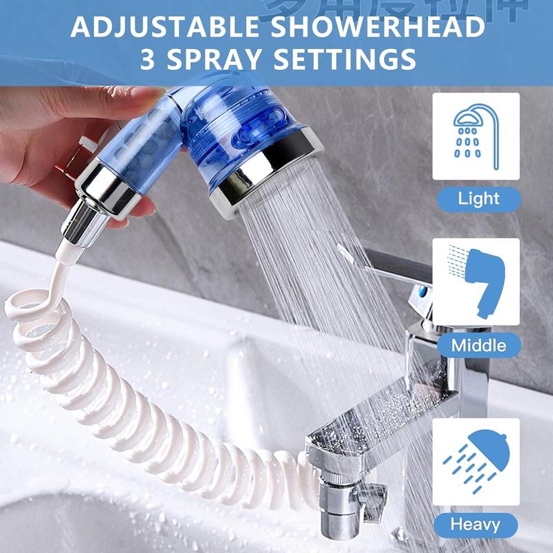 Sink Faucet Hose Sprayer  Hair Washing Hand Shower Spray Faucet Attachment with Hose for Indoor Outdoor Kitchen Bathroom Tool Rinser