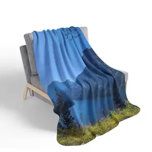 Glacier lakes-Fleece Sherpa Blanket