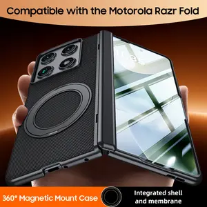 360° Rotating Magnetic Phone Case for Motorola Razr Fold All-Inclusive Full Body Protection with Built-in Screen Protector, Skin-Friendly Fabric, Shockproof Cover with Ring Holder KickstandAll-Inclusive Protective  Motorola Razr Fold Cover
