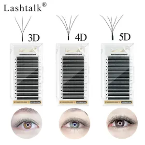 Lashtalk 1Box 3D4D5D W Shape Mix8-12/8-15mm C/D Curl Bloom Auto Flowering Premade Fans Eyelash Extensions Natural Soft From Nagaraku Makeup
