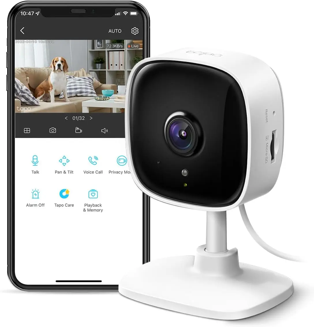 1080P Indoor Security Camera, Baby Monitor, Dog Camera, Wired, C100