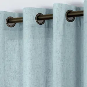 KOUFALL Coastal Beach Summer Curtains for Living Room,Ocean Decor Sea Themed Colored Match Wall Airy Semi Sheer Linen Curtains for Bedroom Dining Room 84 Inch Length 2 Panels,Seafoam Blue Mint Green