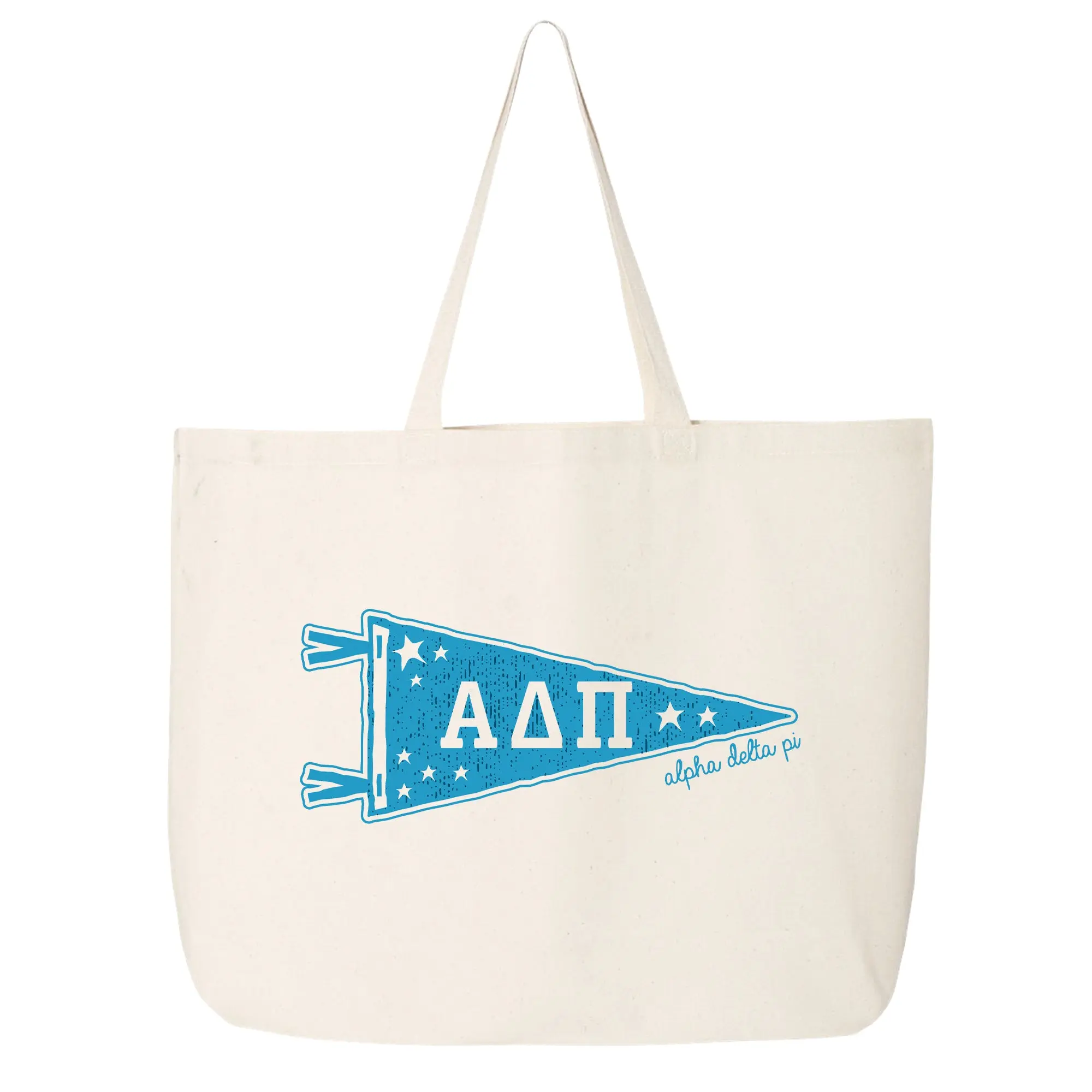 Sorority Collegiate Pennant Canvas Tote Bag