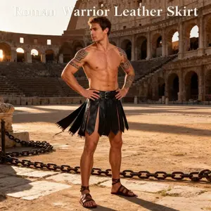 Legion Gladiator Battle Belt Skirt Men Women Steampunk PU Leather Armor Dress Medieval Greek LARP Cosplay Costume