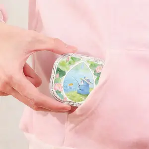 Fishing Bear by Lotus Pond Print Retainer Case, Watercolor Bear Orthodontic Aligner Holder, Portable Scenic Case for Invisible Braces