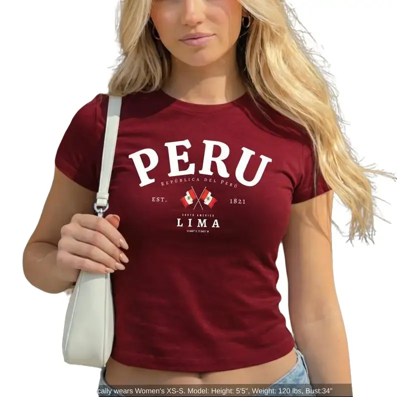 Peru Baby Tee  Y2k Clothing,Vintage, Streetwear