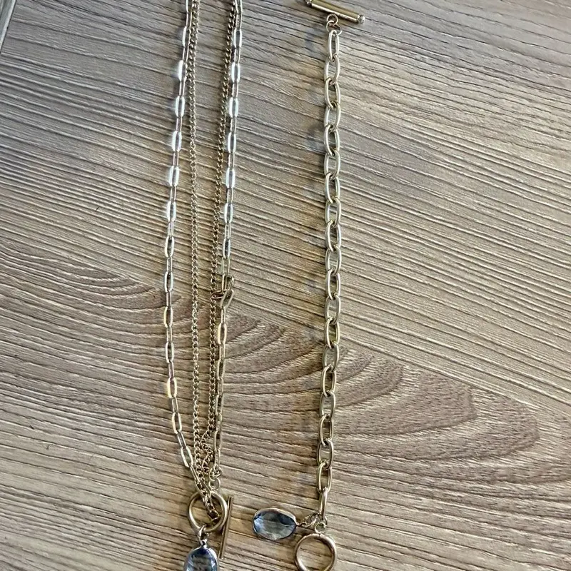 18K with Blue Glass Accents