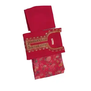 Indian Suit in Hot Pink with Golden Embroidery, Costume & Womenswear Design Clothing Comfort