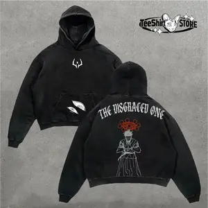 Sukuna "The Disgraced One" Tee Washed – Jujutsu Kaisen Vintage Oversized Anime Hoodie, Curse King Manga Graphic Gym Shirt, Unisex Streetwear Top for JJK Fans