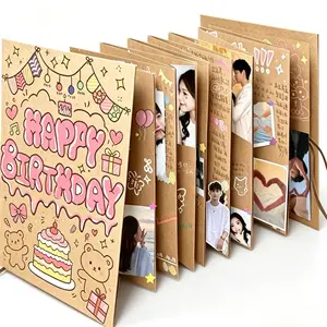 Accordion Scrapbook Kit with Accessories — DIY Photo Album for Anniversary, Wedding, Travel & Graduation