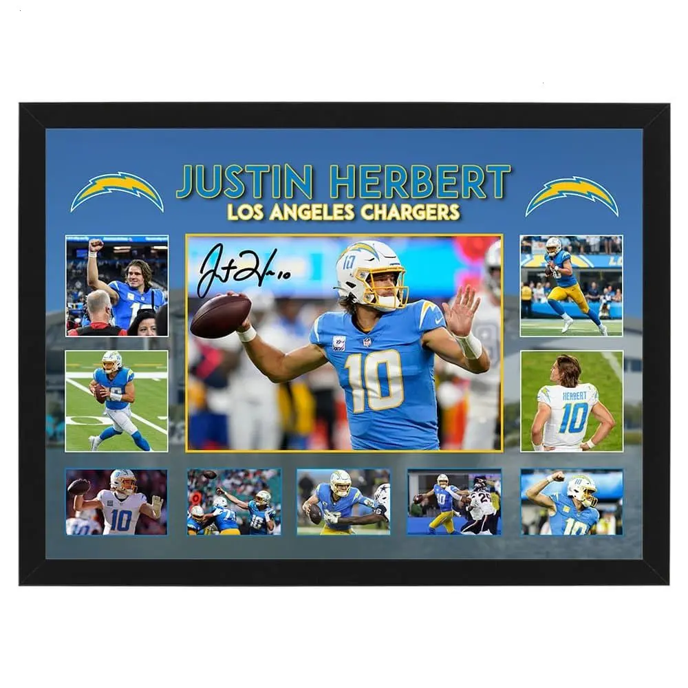 Justin Herbert Los Angeles Chargers Large Poster, Fan Gift ( Unframed - Print Only )