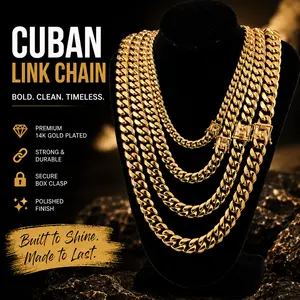 Luxury Cuban Link Chain – Hip Hop Iced Out Streetwear Necklace for Men & Women | Heavy Shine Stainless Steel Cuban Chain | Daily Wear Statement Jewelry